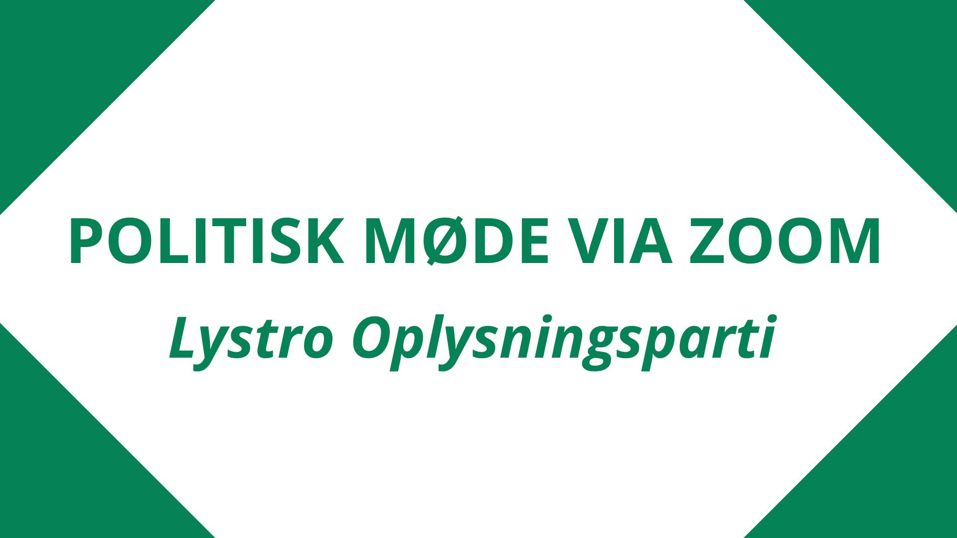 Politisk møde via Zoom